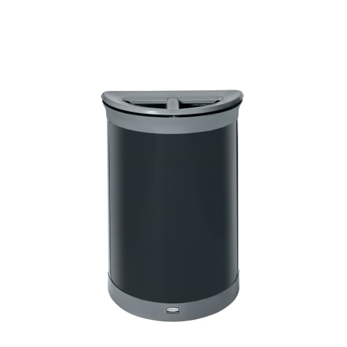 Rubbermaid Enhance 11.5 Gallon Half Round Dual Stream Waste Receptacle